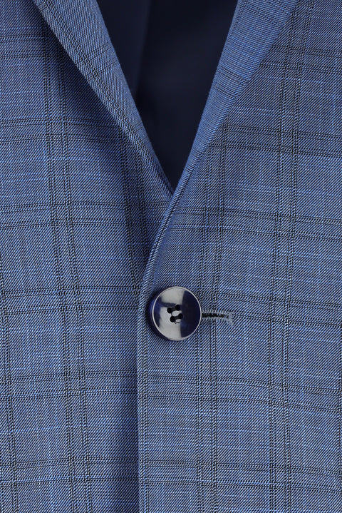 Mavi 6 Drop Regular Fit Standart Kesim Ekose Takım Elbise