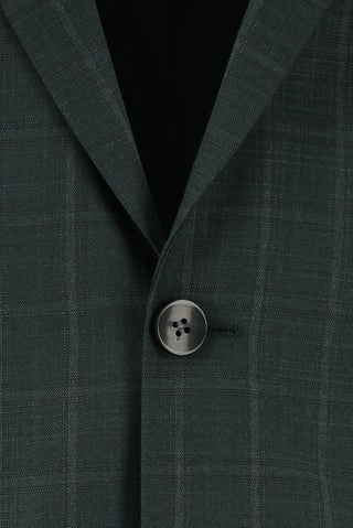  Koyu Yeşil Regular Fit Klasik Ekose Takım Elbise