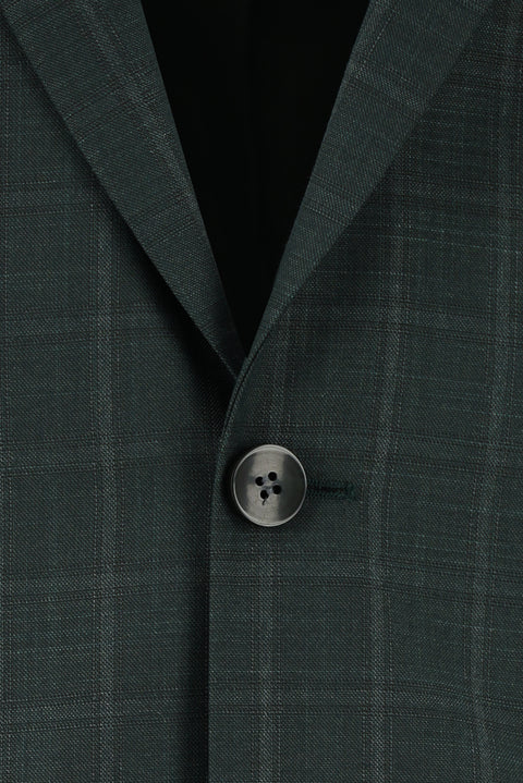 Koyu Yeşil 6 Drop Regular Fit Standart Kesim Ekose Takım Elbise
