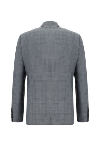  Açık Antrasit Regular Fit Klasik Ekose Takım Elbise