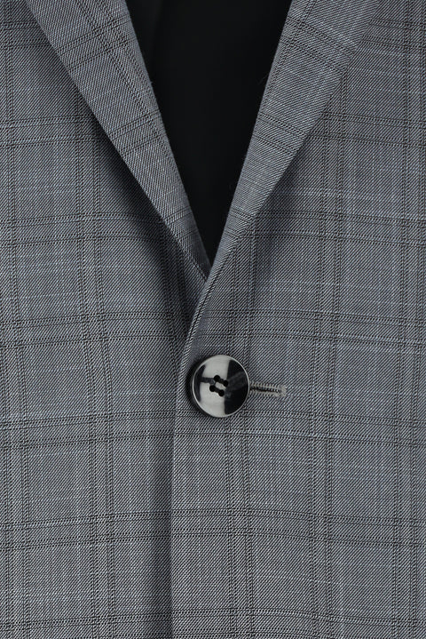 Açık Antrasit 6 Drop Regular Fit Standart Kesim Ekose Takım Elbise