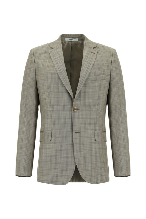 Orta Vizon 6 Drop Regular Fit Standart Kesim Ekose Takım Elbise