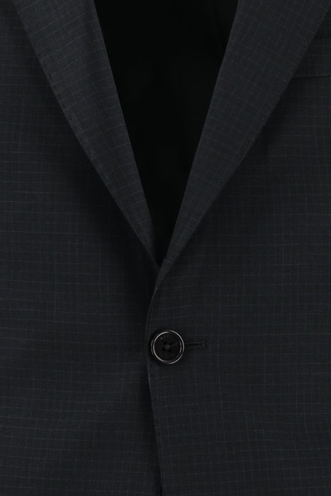 Koyu Antrasit 7 Drop Slim Fit Dar Kesim Ekose Takım Elbise