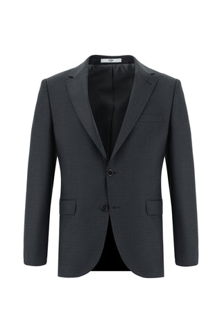  Orta Antrasit Slim Fit Dar Kesim Klasik Ekose Takım Elbise