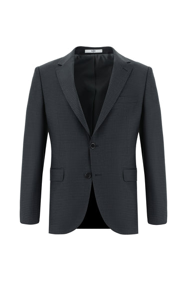 Orta Antrasit Slim Fit Dar Kesim Klasik Ekose Takım Elbise
