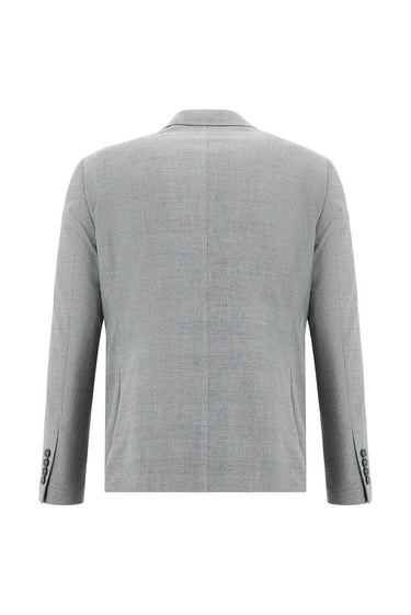  Orta Gri Slim Fit Dar Kesim Klasik Ekose Takım Elbise