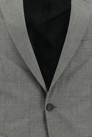  Orta Gri Slim Fit Dar Kesim Klasik Ekose Takım Elbise