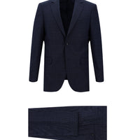 Orta Lacivert Regular Fit Ekose Takım Elbise