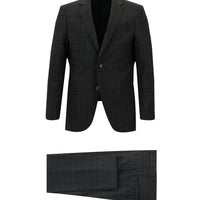 Koyu Antrasit Regular Fit Ekose Takım Elbise