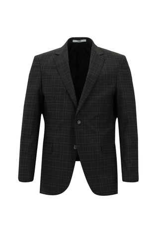  Koyu Antrasit Regular Fit Ekose Takım Elbise