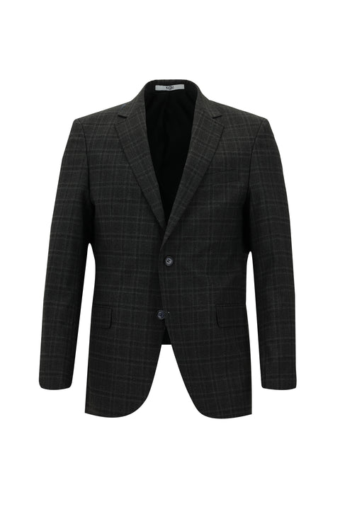 Koyu Antrasit 6 Drop Regular Fit Standart Kesim Ekose Takım Elbise