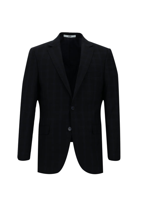 Koyu Lacivert 6 Drop Regular Fit Standart Kesim Ekose Takım Elbise