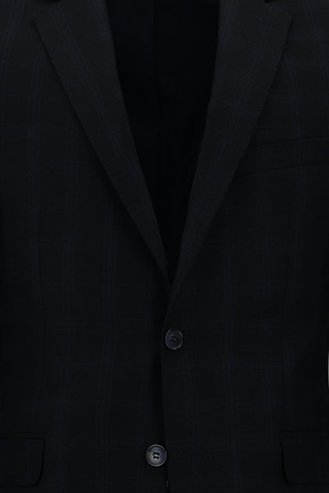 Koyu Lacivert 6 Drop Regular Fit Standart Kesim Ekose Takım Elbise