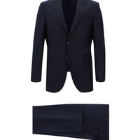 Koyu Lacivert Regular Fit Ekose Takım Elbise