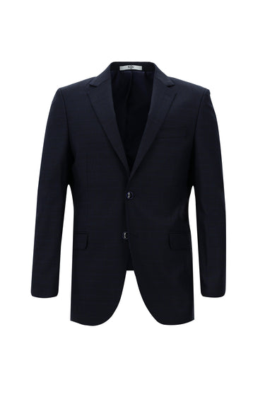 Koyu Lacivert Regular Fit Ekose Takım Elbise