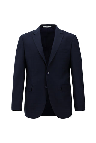  Koyu Lacivert Slim Fit Dar Kesim Desenli Takım Elbise