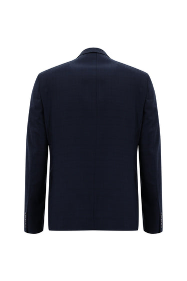  Koyu Lacivert Slim Fit Dar Kesim Desenli Takım Elbise