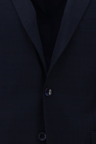  Koyu Lacivert Slim Fit Dar Kesim Desenli Takım Elbise