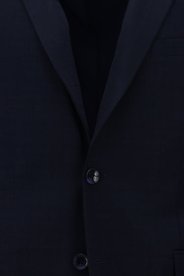  Koyu Lacivert Slim Fit Dar Kesim Desenli Takım Elbise