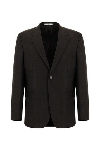  Koyu Kahve 4 Drop Relaxed Fit Rahat Kesim Ekose Takım Elbise