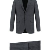 Dark Gray 7 Drop Slim Fit Plaid Suit
