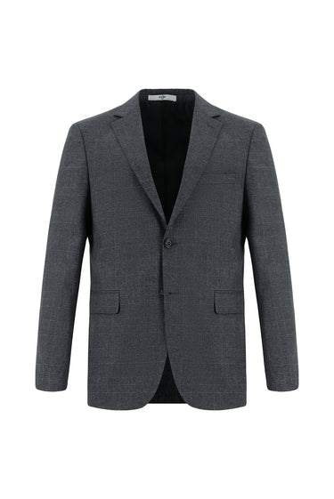 Koyu Füme 7 Drop Slim Fit Dar Kesim Ekose Takım Elbise