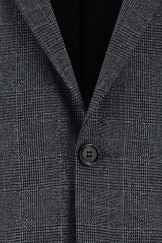  Koyu Füme 7 Drop Slim Fit Dar Kesim Ekose Takım Elbise
