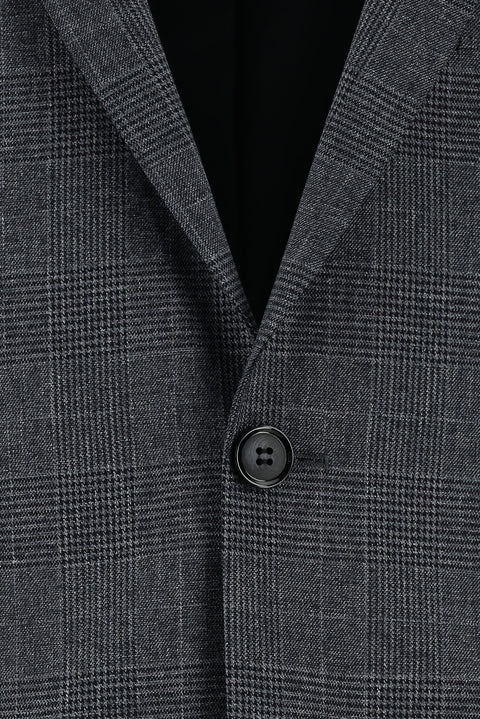 Dark Gray 7 Drop Slim Fit Plaid Suit