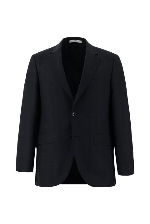 Koyu Lacivert 4 Drop Relaxed Fit Rahat Kesim Ekose Takım Elbise