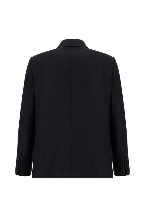 Koyu Lacivert 4 Drop Relaxed Fit Rahat Kesim Ekose Takım Elbise