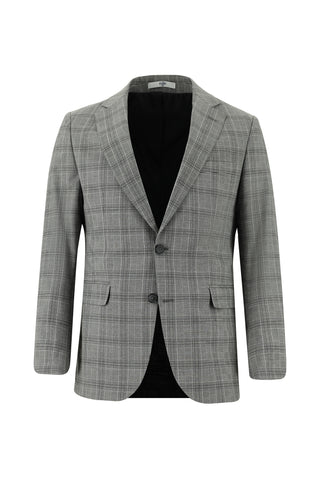  Orta Gri Regular Fit Klasik Ekose Takım Elbise