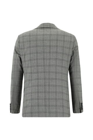  Orta Gri Regular Fit Klasik Ekose Takım Elbise