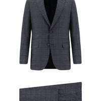 Açık Lacivert 4 Drop Relaxed Fit Rahat Kesim Ekose Takım Elbise