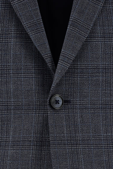  Açık Lacivert Regular Fit Klasik Ekose Takım Elbise