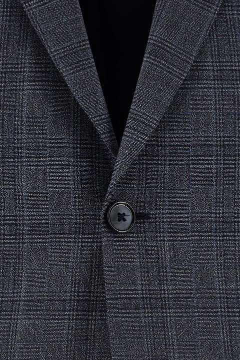 Açık Lacivert 6 Drop Regular Fit Standart Kesim Ekose Takım Elbise