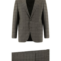 Orta Kahve Relaxed Fit Rahat Kesim Klasik Ekose Takım Elbise