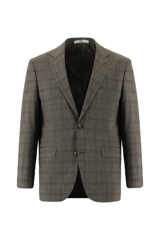  Orta Kahve 4 Drop Relaxed Fit Rahat Kesim Ekose Takım Elbise