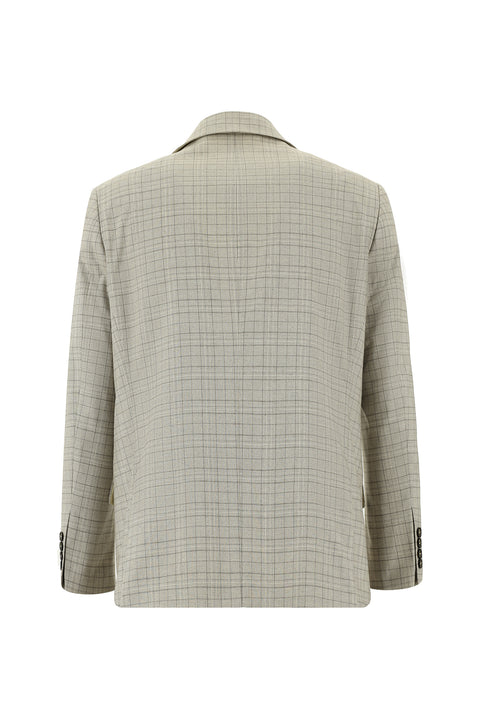 Light Beige 6 Drop Regular Fit Standard Cut Plaid Suit
