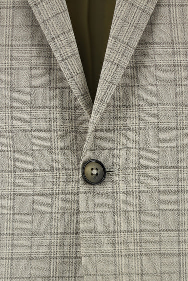 Açık Bej 6 Drop Regular Fit Standart Kesim Ekose Takım Elbise