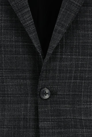  Koyu Antrasit Slim Fit Dar Kesim Klasik Ekose Takım Elbise