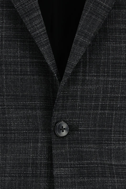 Koyu Antrasit 7 Drop Slim Fit Dar Kesim Ekose Takım Elbise