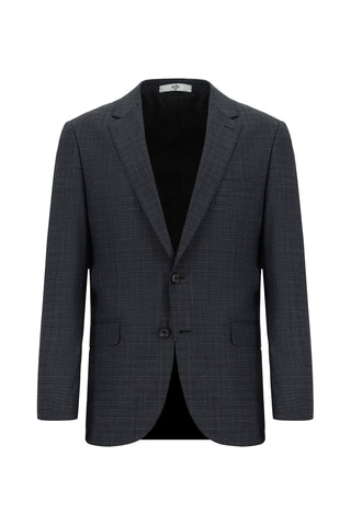  Orta Antrasit Regular Fit Klasik Ekose Takım Elbise