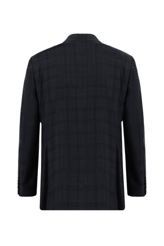  Koyu Antrasit Slim Fit Dar Kesim Klasik Ekose Takım Elbise