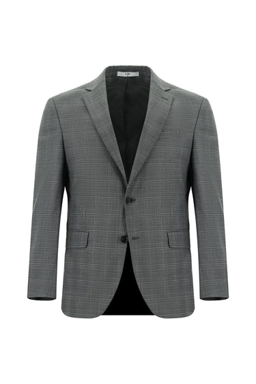  Koyu Füme Slim Fit Dar Kesim Klasik Ekose Takım Elbise
