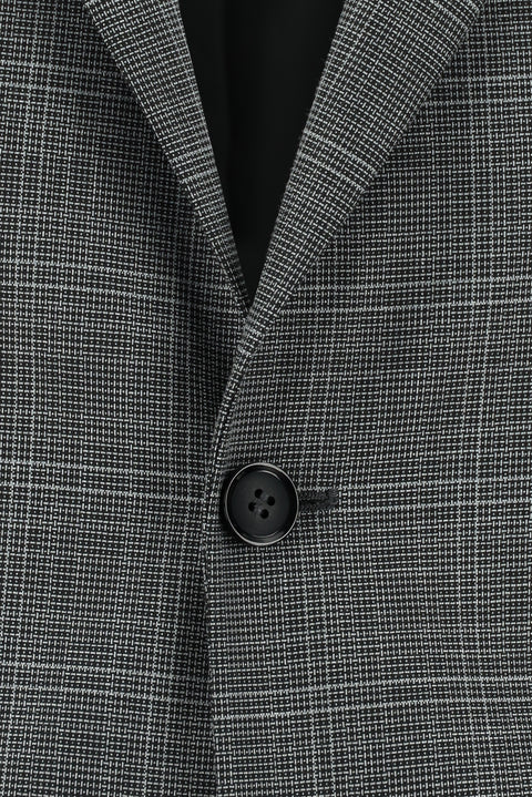 Koyu Füme 7 Drop Slim Fit Dar Kesim Ekose Takım Elbise