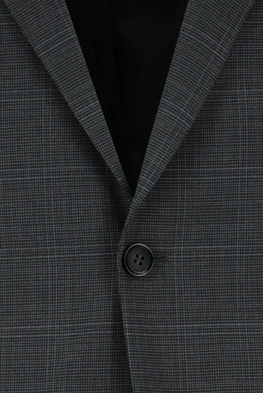  Koyu Antrasit Slim Fit Dar Kesim Klasik Ekose Takım Elbise