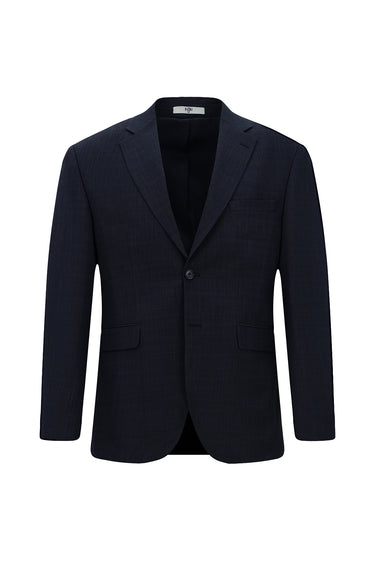  Koyu Lacivert 4 Drop Relaxed Fit Rahat Kesim Ekose Beli Lastikli Takım Elbise