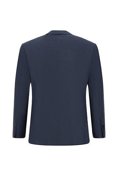  Koyu Lacivert Relaxed Fit Rahat Kesim Klasik Ekose Takım Elbise