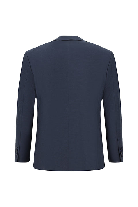 Koyu Lacivert 4 Drop Relaxed Fit Rahat Kesim Ekose Takım Elbise