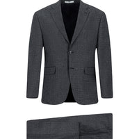 Koyu Füme 4 Drop Relaxed Fit Rahat Kesim Ekose Takım Elbise